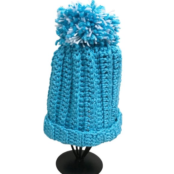 Beanie Chunky with Pom Pom Adult Size Crochet Brand New Handmade - Picture 6 of 6